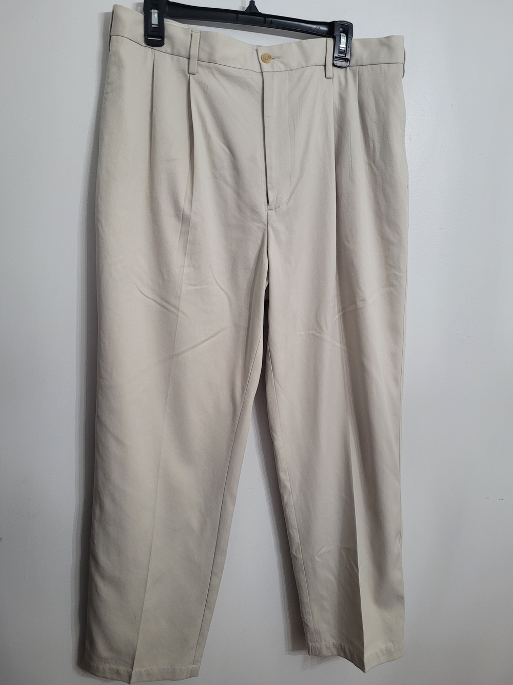 Daniel Cremieux Classics Men's Pleated Dress Pants Beige Twill 35x30